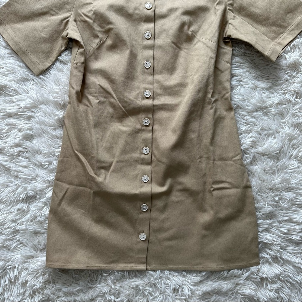 Jcrew Mini Shirtdress In Tailored Twill Coastal Khaki New With Tags Size 10 - Picture 8 of 12